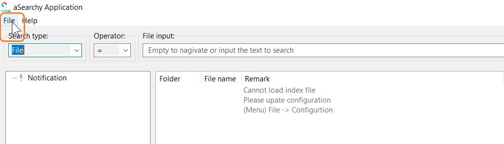 Click “File” menu item