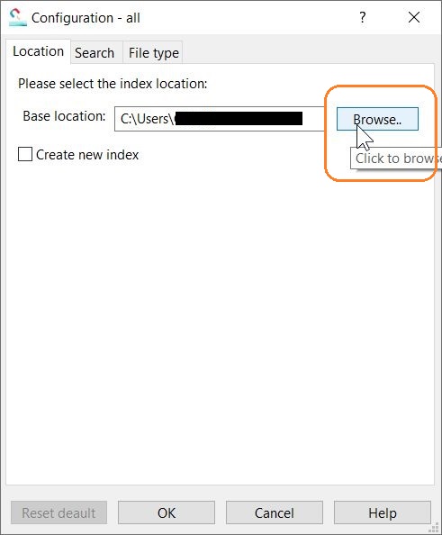 Configuration dialog