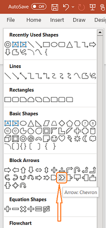 Select the Arrow Chevron