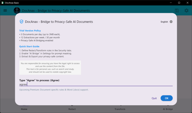 Accept the User Agreement